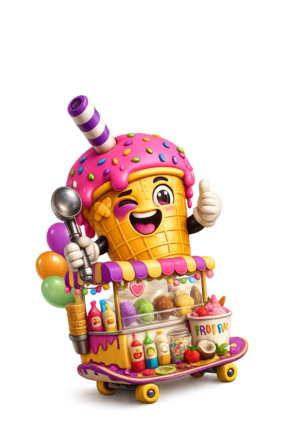 Brand Pet Frutisa integrado a un carrito de helados