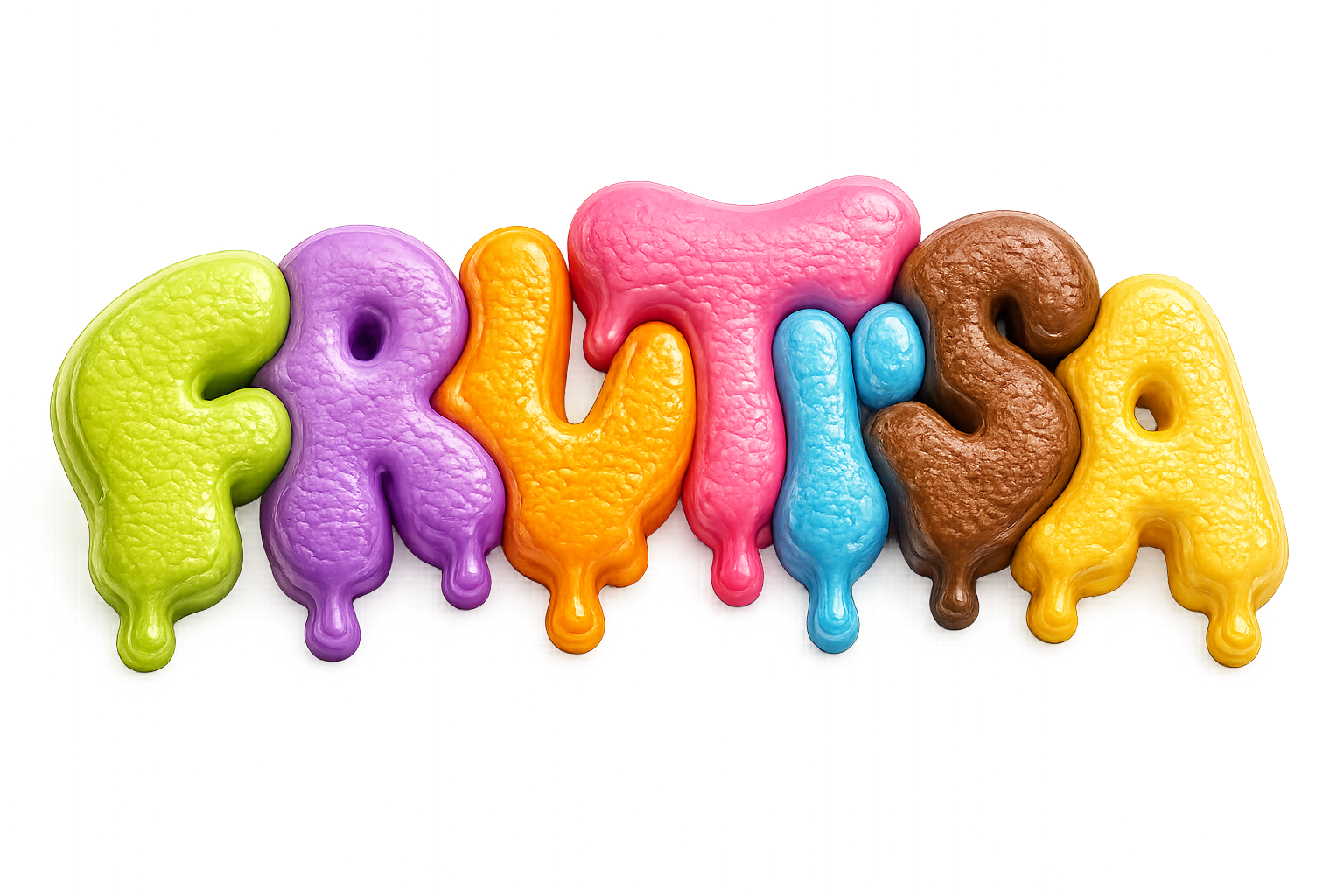Logotipo oficial de Frutisa con volumen y textura de helado