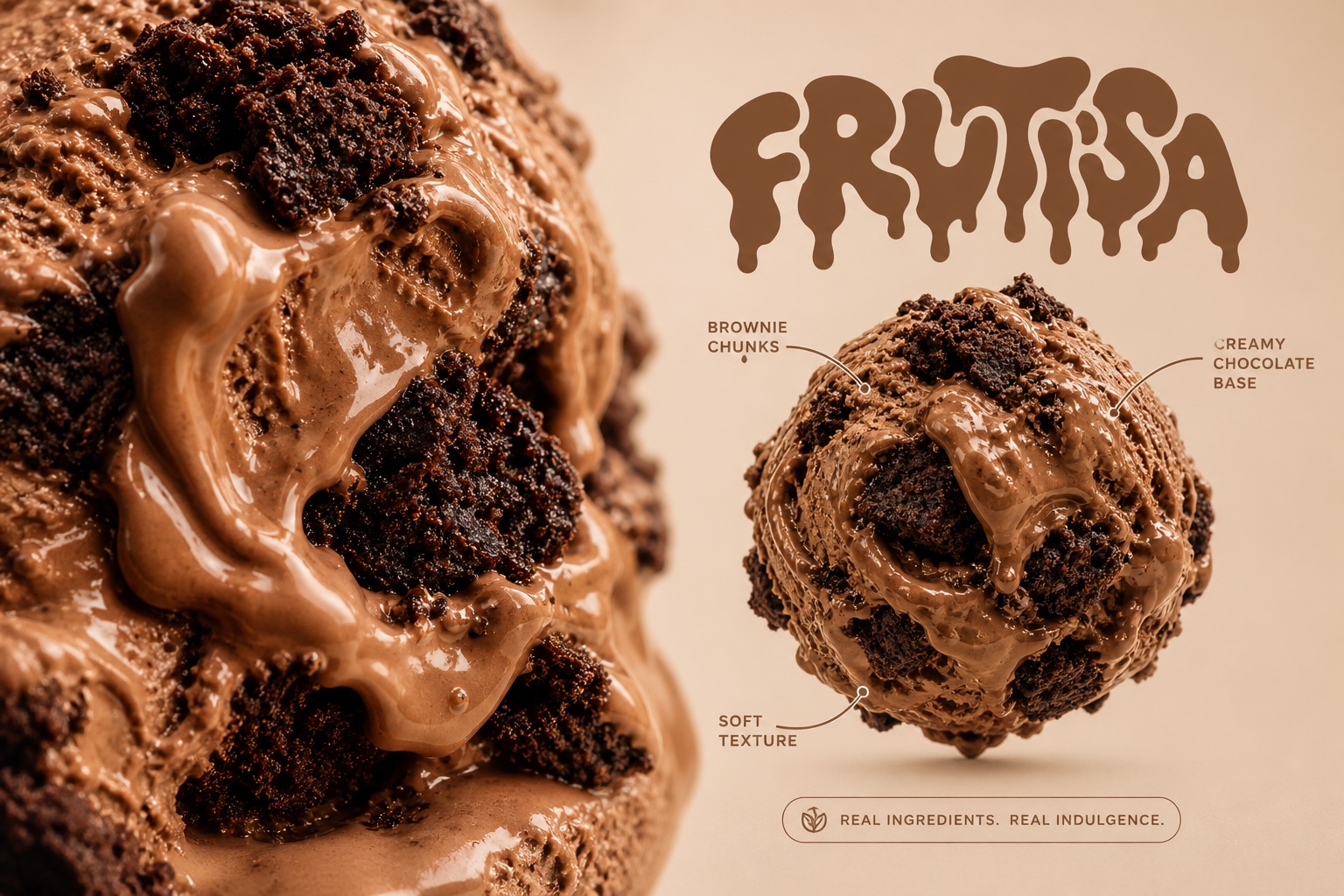 Pieza de contenido para redes de Frutisa dedicada al sabor brownie